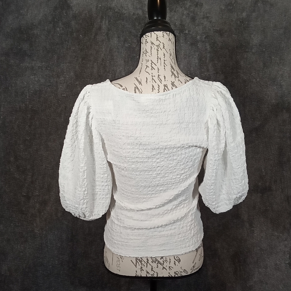 Maeve by Anthropologie balloon sleeve textured top new with defects size Medium - Picture 4 of 8